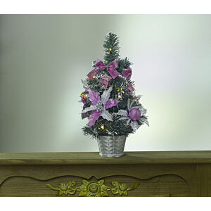 Magnet 3Pagen LED vianočný stromček lila/striebristá