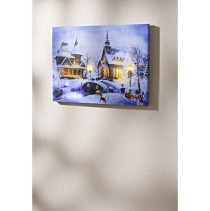Magnet 3Pagen LED obraz "Zimná dedina" s hudbou