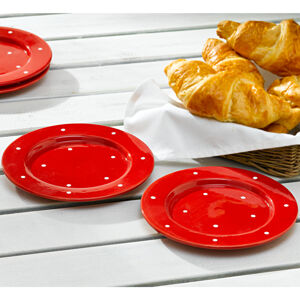 Magnet 3Pagen Tanier na raňajky "Bodky" červená-biela