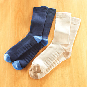 Magnet 3Pagen 2 páry ponožiek pre vbočené palce, béžová + námornícká modrá 2 páry 35/38