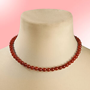Magnet 3Pagen Achátový náhrdelník, červená dľžka 45cm