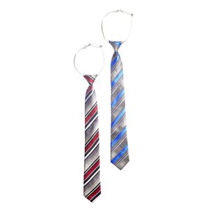 Magnet 3Pagen 2 predviazané kravaty hnedá/sivá+modrá/sivá