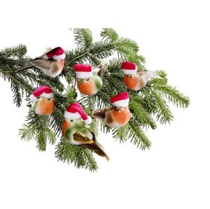 Magnet 3Pagen 6 vtáčikov vo vianočných čiapkách