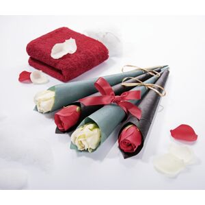 Magnet 3Pagen Mydlová ruža biela+červená súprava 4 ks