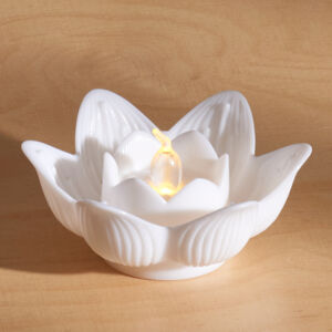 Magnet 3Pagen LED sviečka "Lotosový kvet" biela