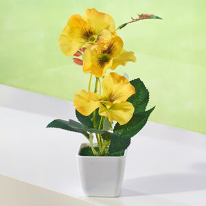 Magnet 3Pagen Sirôtky v kvetináči žltá