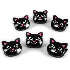 Magnet 3Pagen 6 klipsov na vrecká "Mačky" čierna