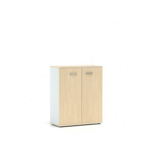 DREVONA33 Kancelárska skrinka s dvierkami stredná LUTZ, breza + biela